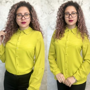 Луксозна дамска риза - Lime