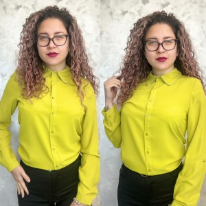 Луксозна дамска риза - Lime