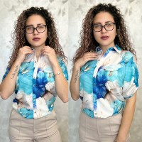 Луксозна дамска риза - Blue romance Луксозна дамска риза - Blue romance