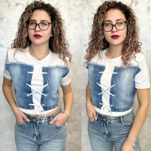 Дамска тениска - Urban denim white Дамска тениска - Urban denim white