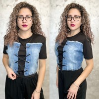 Дамска тениска - Urban denim black Дамска тениска - Urban denim black