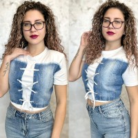 Дамска тениска - Urban denim white Дамска тениска - Urban denim white