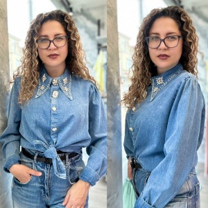 Луксозна дамска риза - Crystal Denim