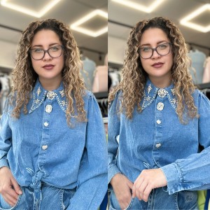Луксозна дамска риза - Crystal Denim