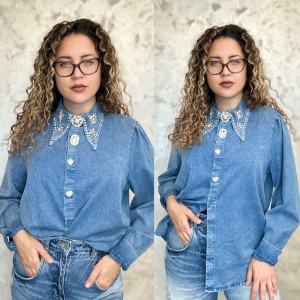 Луксозна дамска риза - Crystal Denim