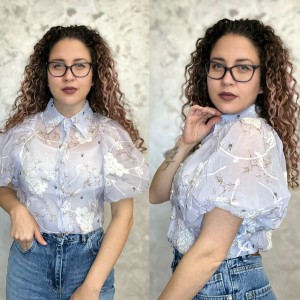Луксозна дамска риза - Pearl Blossom Shirt Set