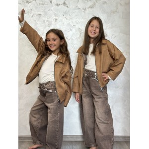 Детско-юношеско велурено яке - Camel Детско-юношеско велурено яке - Camel