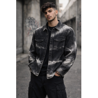 Мъжка връхна риза - BLACK DENIM